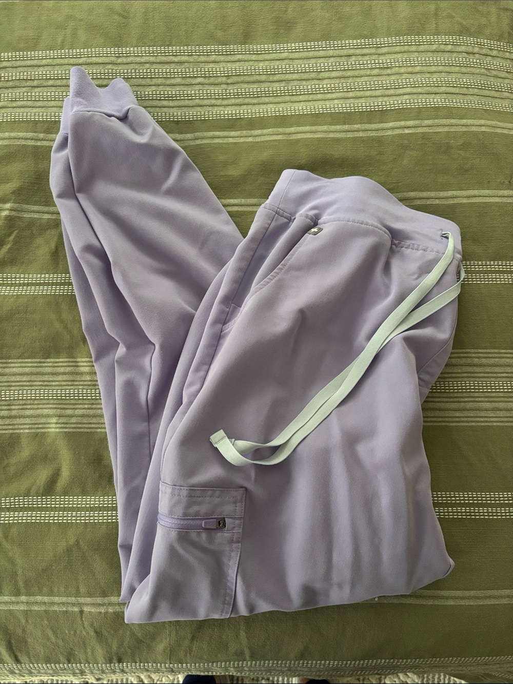 Figs Lavender Drawstring Track Scrub Pants